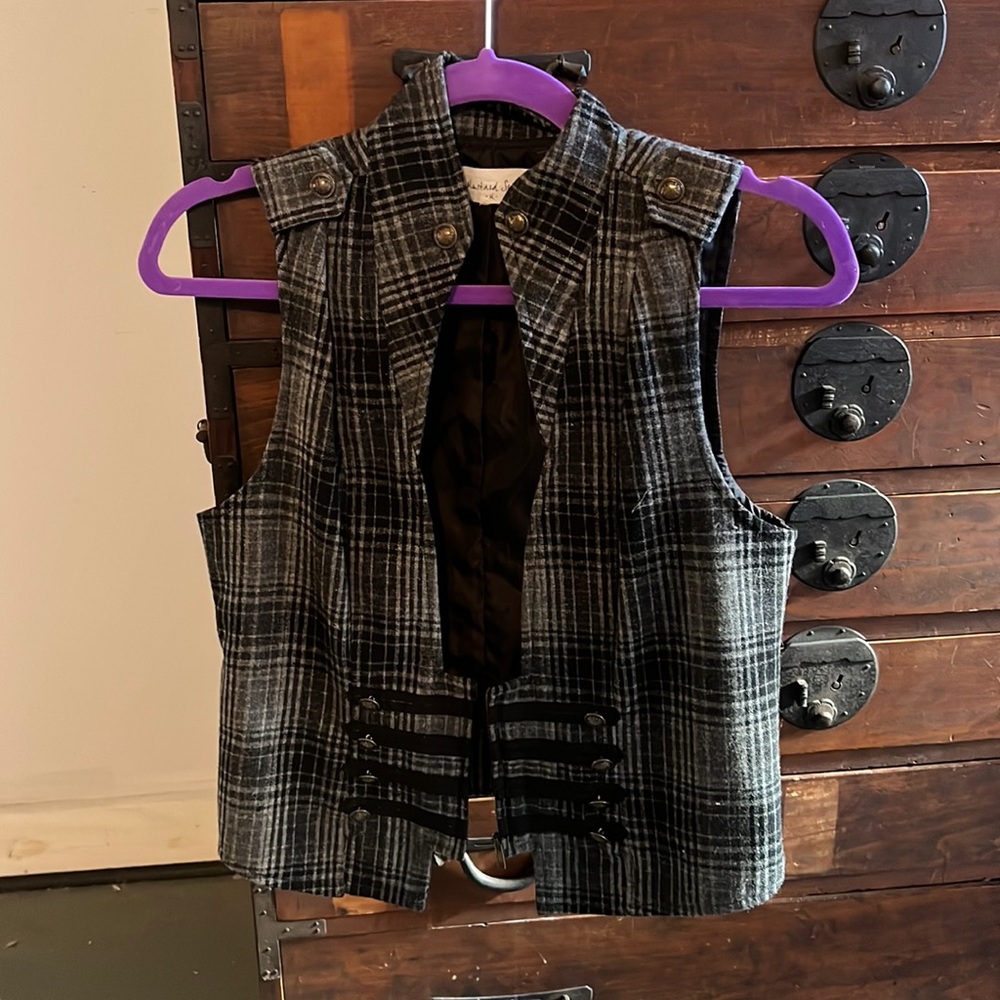 Plaid mini vest